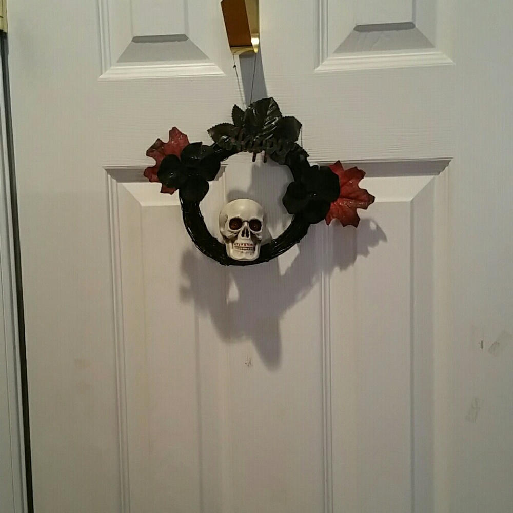 2 handmade Halloween wreaths